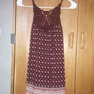Patterned Boho Dress Crochet Detailing